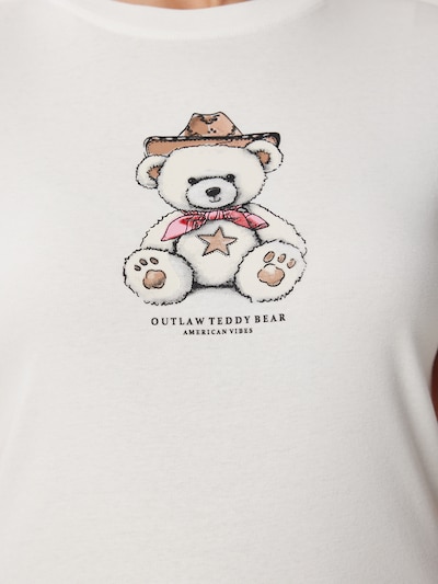 Happiness İstanbul T-shirt en écru / noisette / rose / noir, Vue avec produit