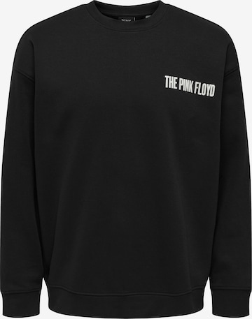 Only & Sons Sweatshirt 'PINK FLOYD' in Zwart: voorkant