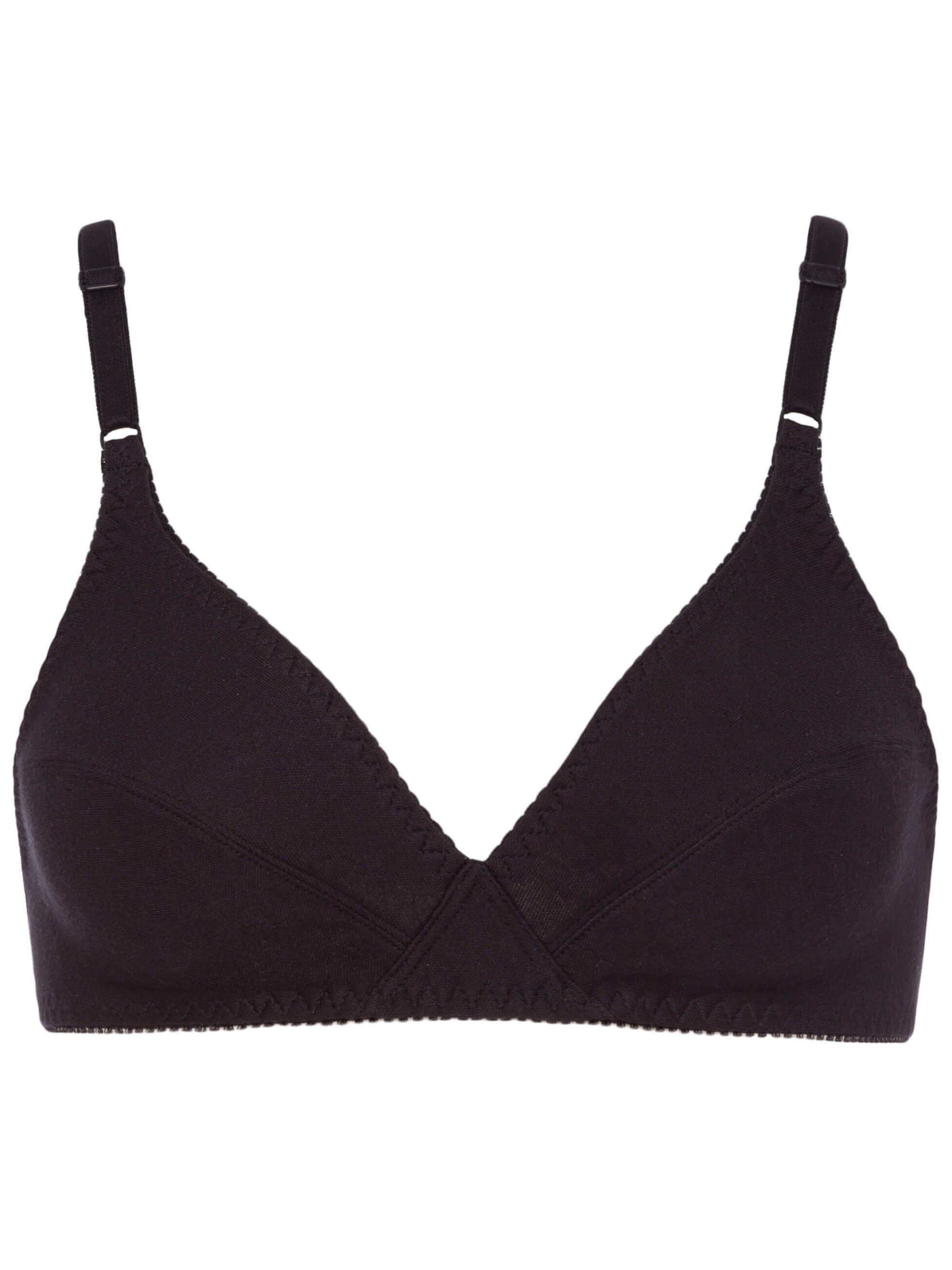 BeeDees Triangle Bra 'Soft-BH Rock'n'Roll N aus reiner Baumwolle, genähte Cups mit klassischer Kontur' in Black: front