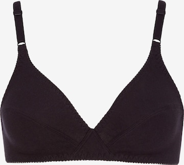 BeeDees Triangle Bra 'Soft-BH Rock'n'Roll N aus reiner Baumwolle, genähte Cups mit klassischer Kontur' in Black: front
