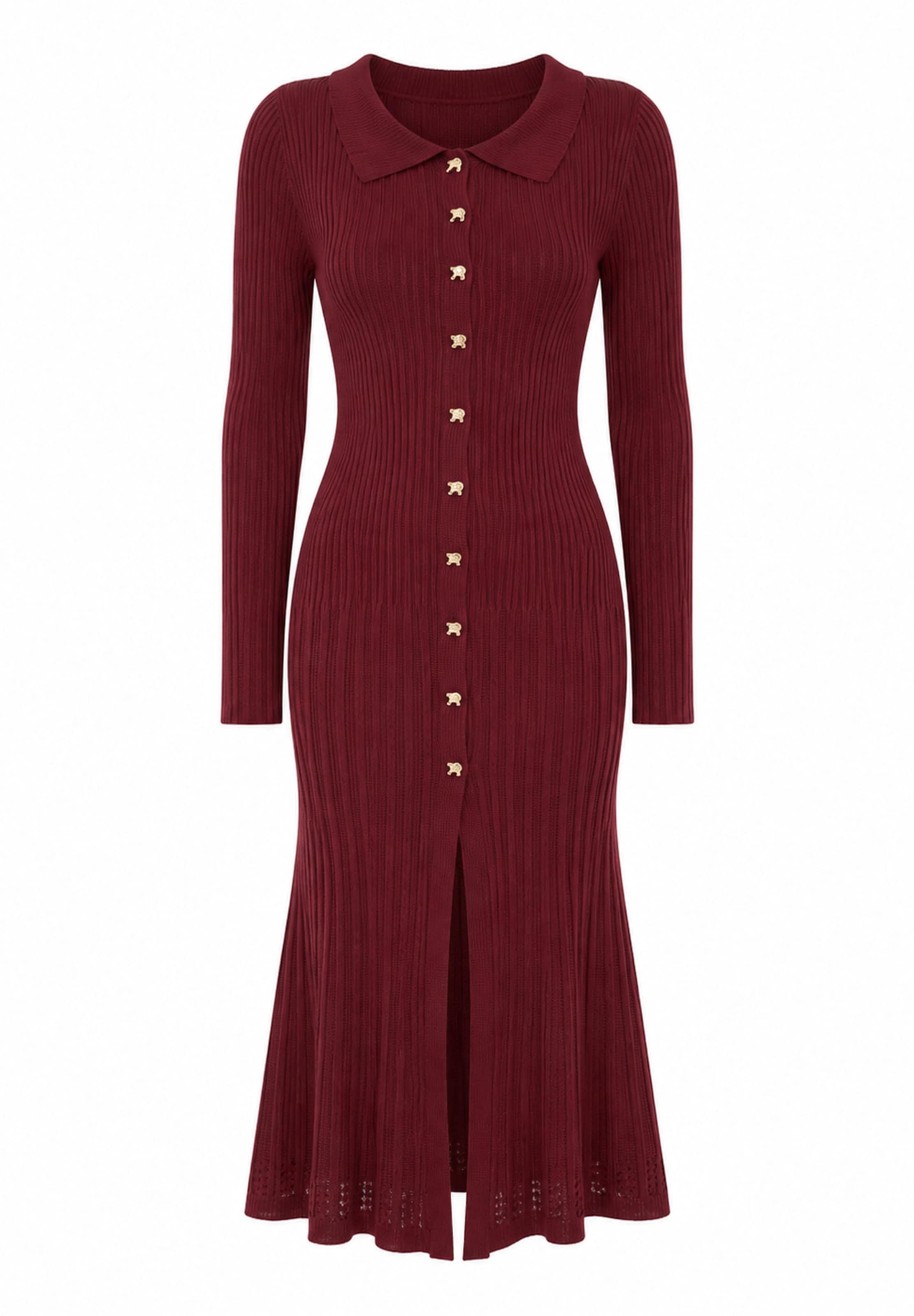 Elara Knit dress in L in Wine red, Item view