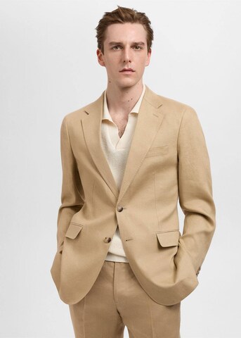 MANGO MAN Regular Fit Sakko 'Amalfi' in Beige: Vorderseite