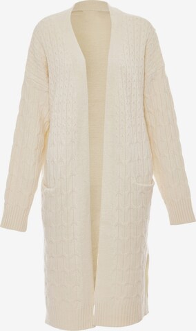 Tanuna Knit Cardigan in White: front