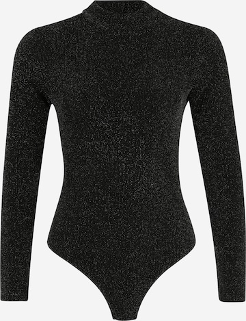 Pieces Petite Shirt Bodysuit 'Lina' in Black: front