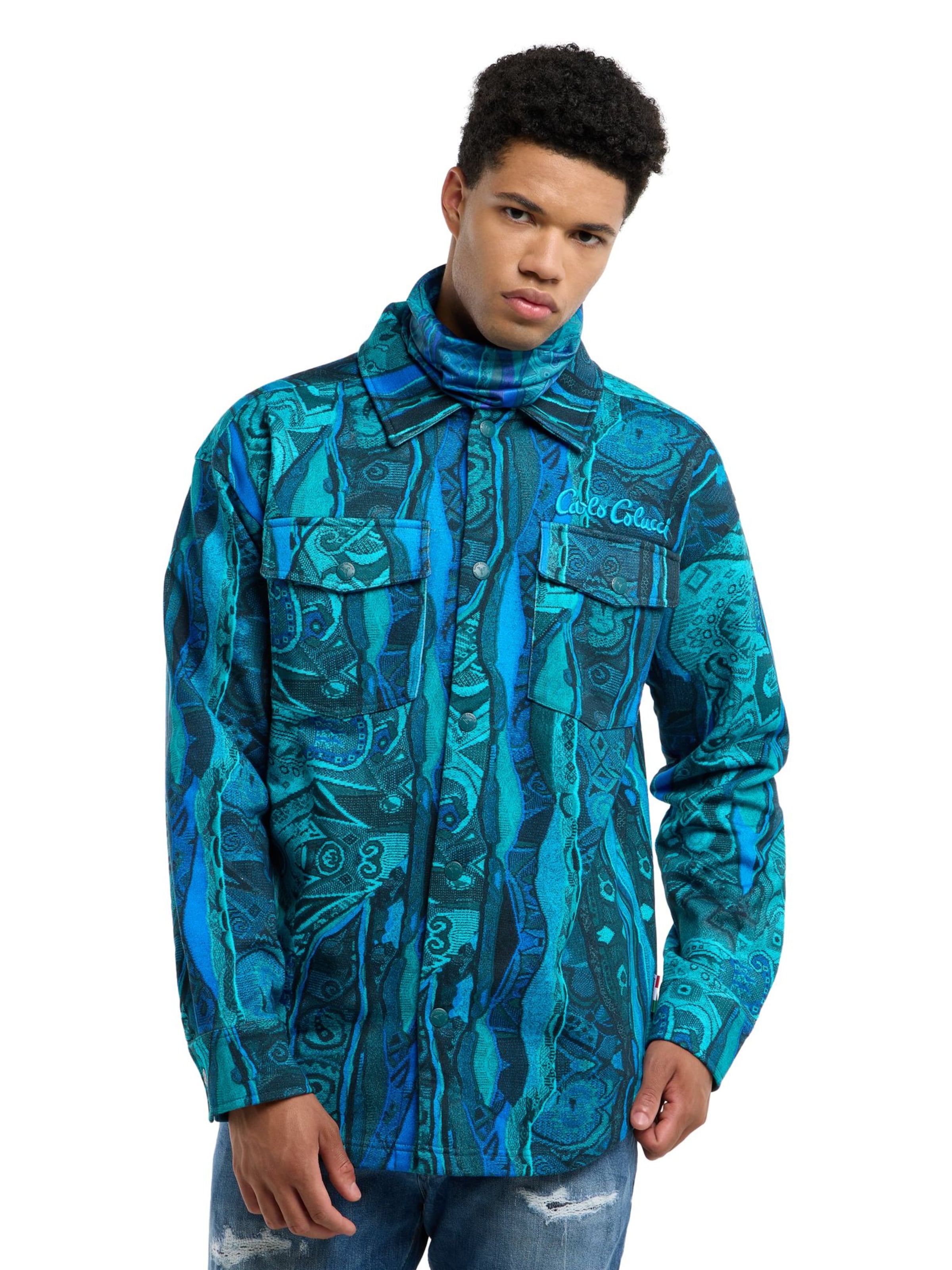 Coupe regular Chemise 'Esposti' Carlo Colucci en vert : devant