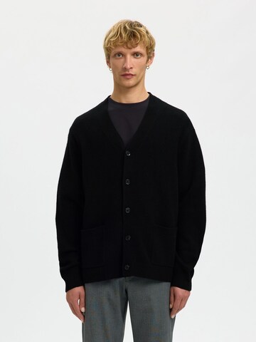SELECTED Knit Cardigan in Black: front