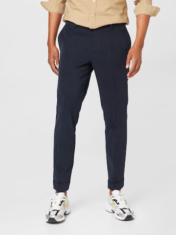 Oscar Jacobson - Tapered Pantalón de pinzas 'Denz' en azul: frente