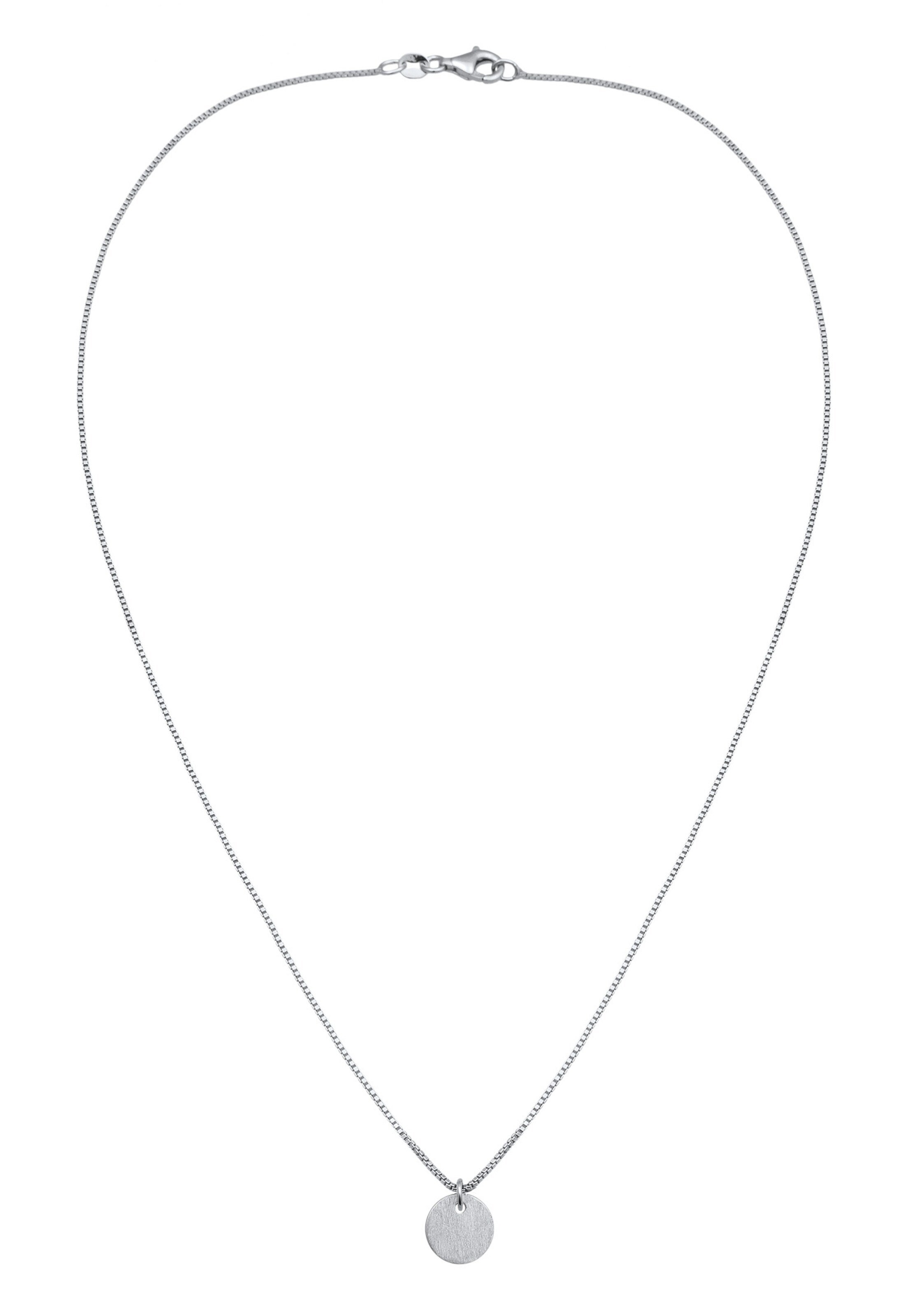 ELLI Halskette 'Plättchen' in Silber: Vorderseite