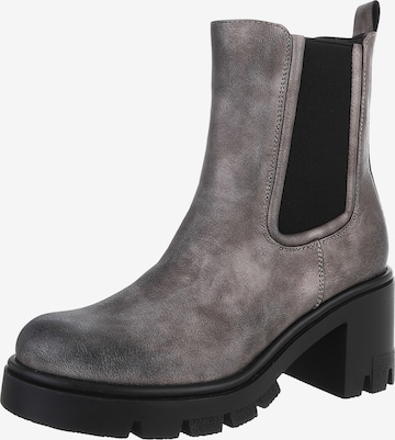 Ital-Design Stiefelette in Grau: Vorderseite