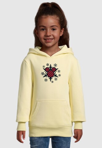 ABSOLUTE CULT Sweatshirt 'Mickey Mouse - Gingham Snowflake' in Yellow: front