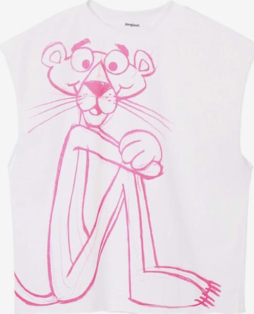 balta Desigual Marškinėliai 'Pink Panther': priekis