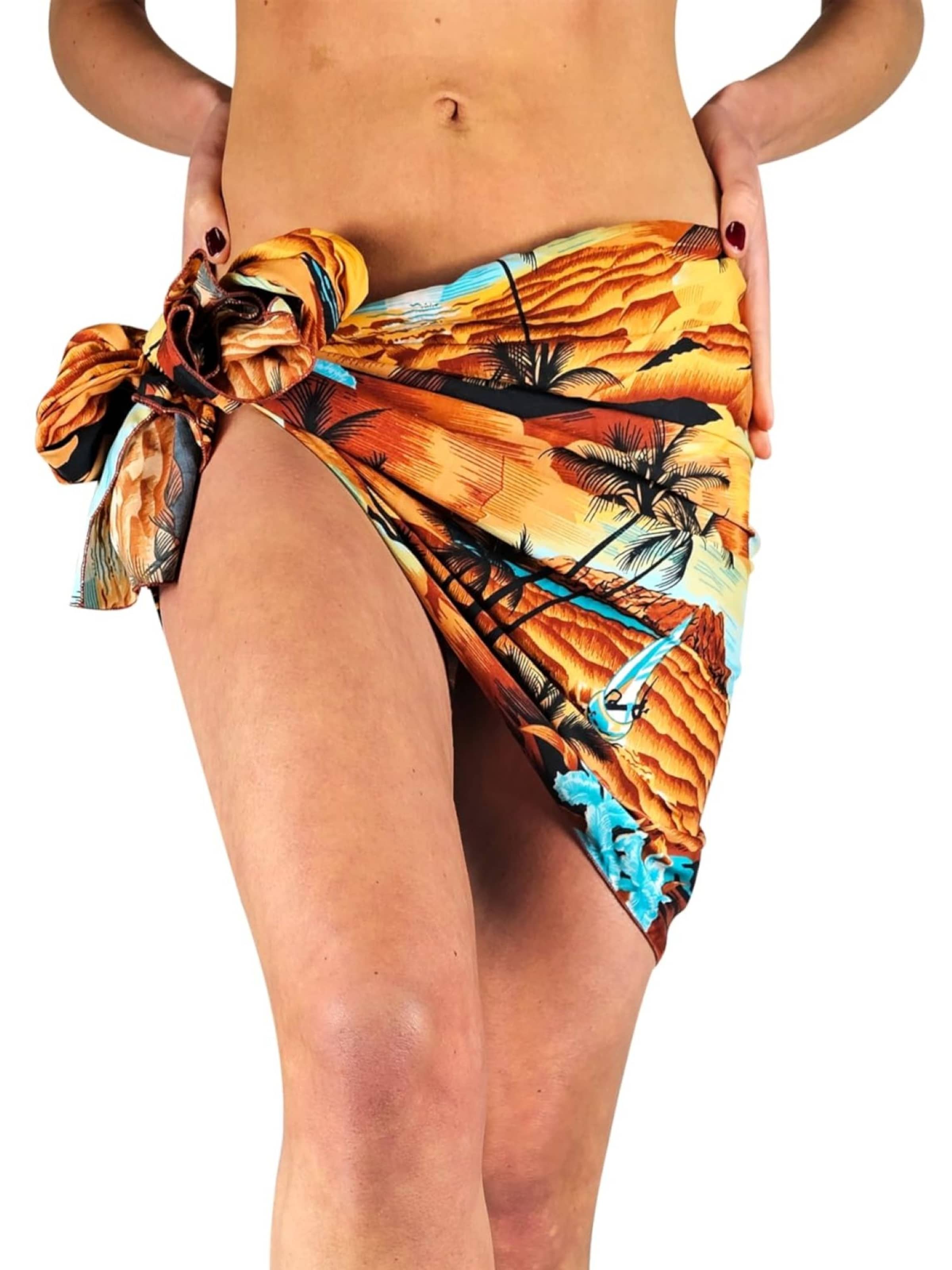 King Kameha Scarf 'Surf' in Brown: front