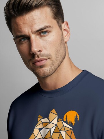 Neverless Sweatshirt 'Luchs Polygon' in Blue