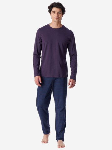 SCHIESSER Pajamas long ' Casual Essentials ' in Blue