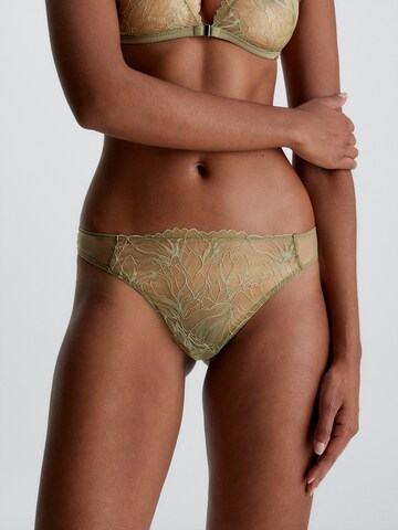 Calvin Klein Underwear Thong in Green: front