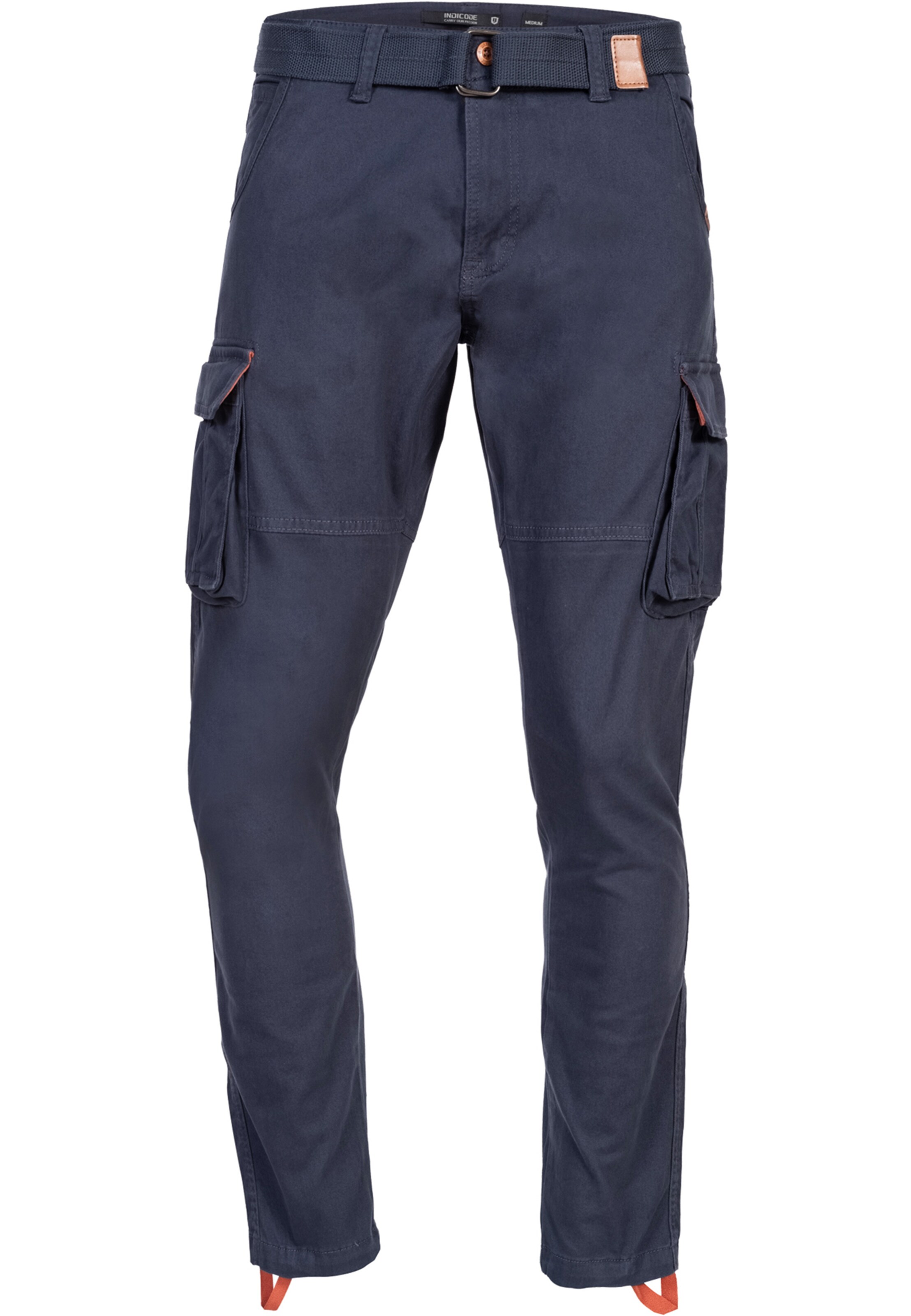 INDICODE JEANS Cargo trousers 'Mathen' in Blue: front