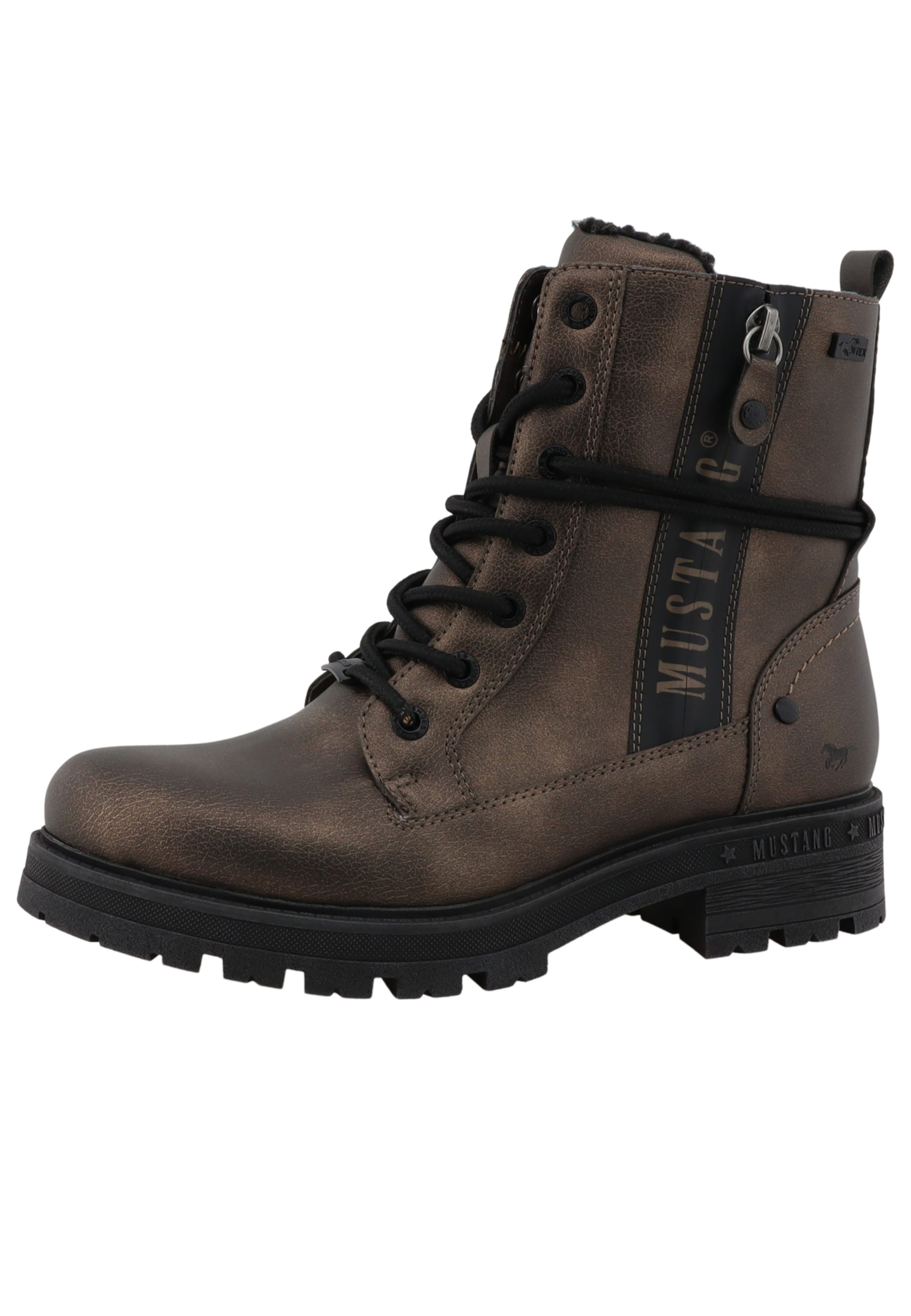 Bottines à lacets MUSTANG en marron : devant
