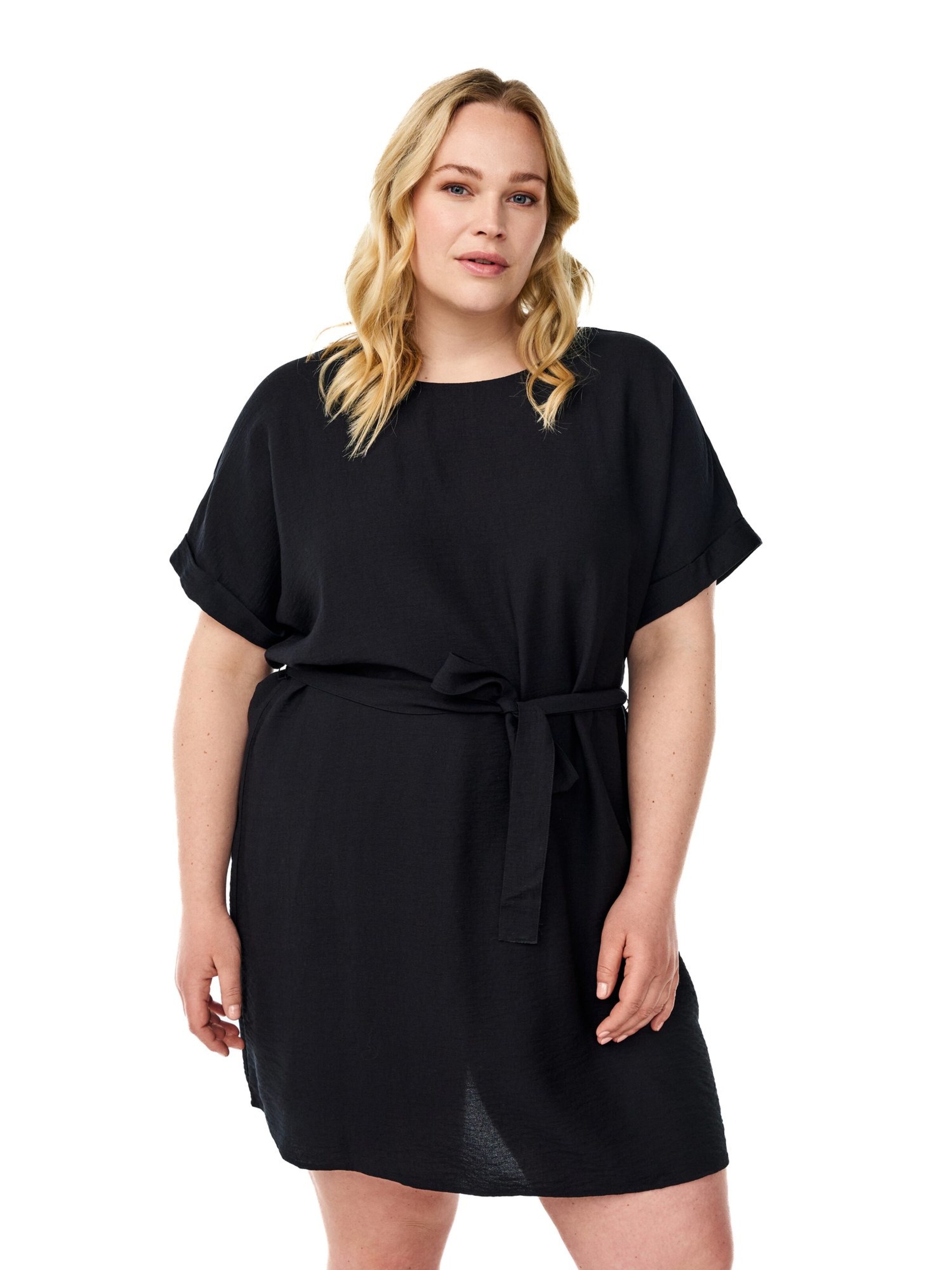 Zizzi Jurk 'Vvilma' in Zwart: voorkant