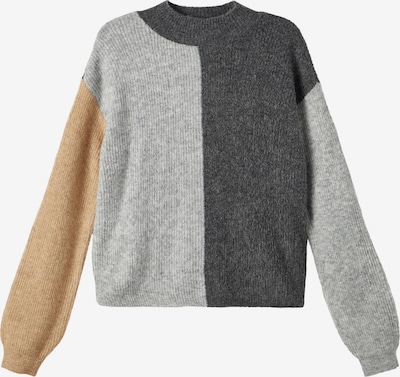 LMTD Pullover i sand / grå-meleret / sort-meleret, Produktvisning