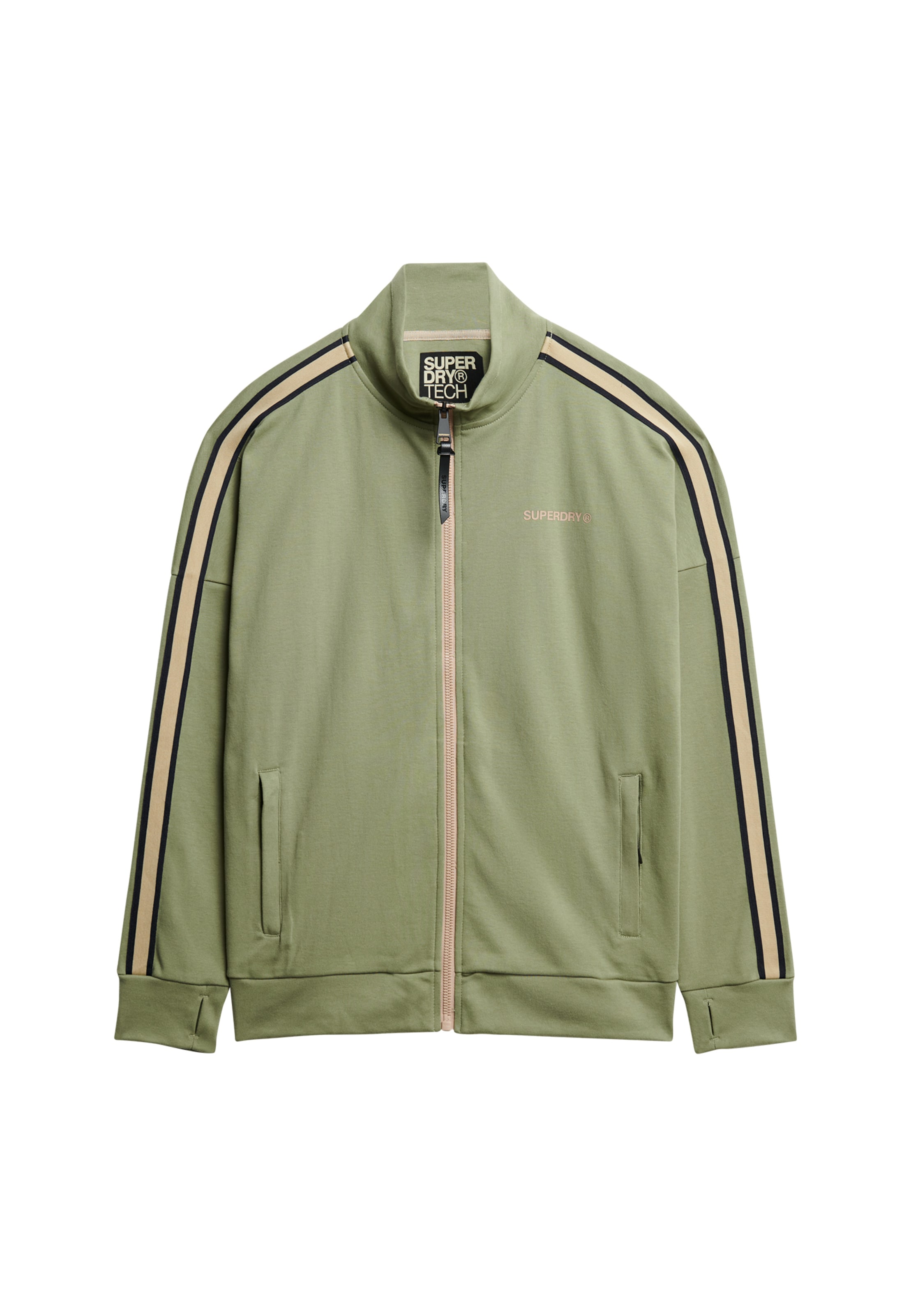 Superdry & Co Zip-Up Hoodie 'Tech Cult' in Green: front