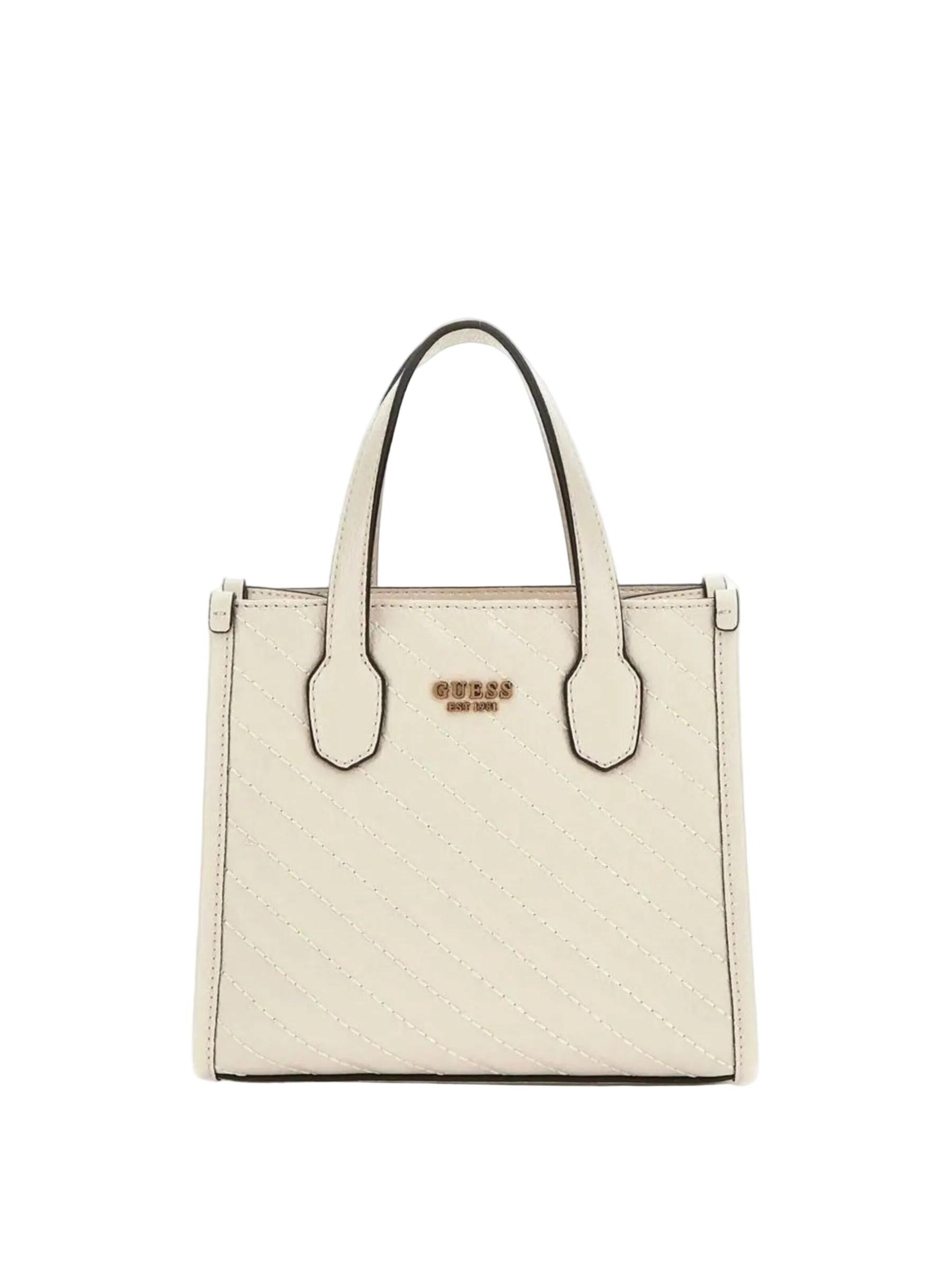 Cabas 'Cabas / Shopping Guess Silvana 2 Comp Tote Bone' GUESS en blanc : devant
