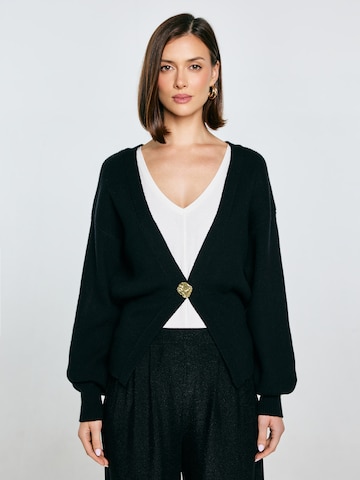 BIG STAR Strickjacke 'GOLDI' in Schwarz: Vorderseite