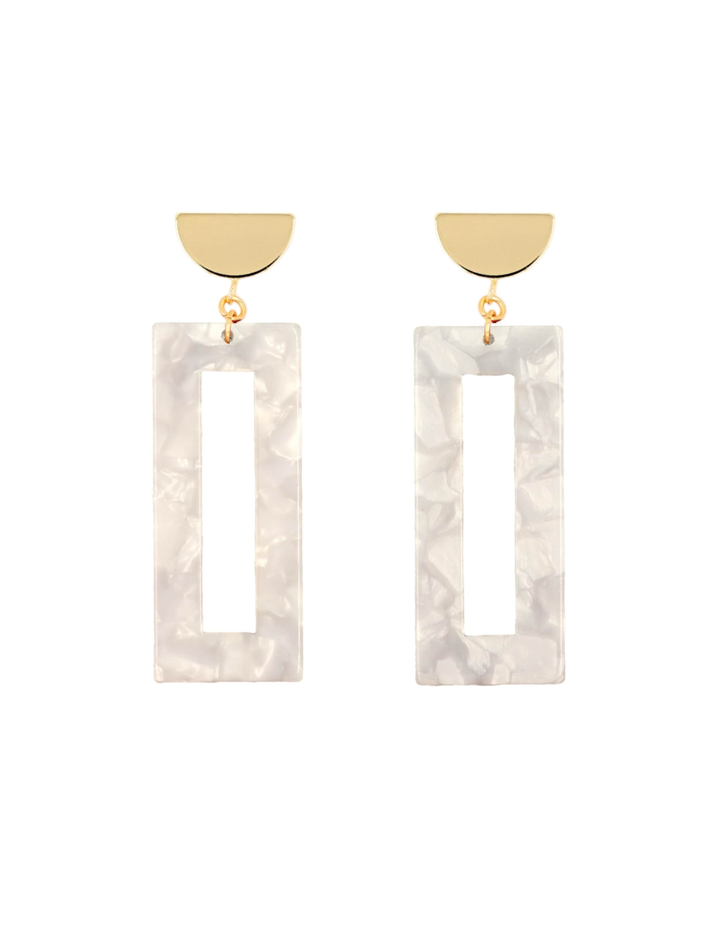 Fräulein Wunder Øreringe 'Akane' i hvid: forside