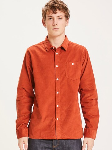 KnowledgeCotton Apparel Regular Fit Hemd in Orange: predná strana