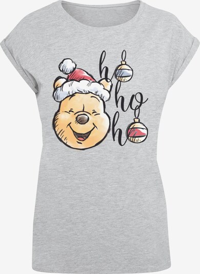 ABSOLUTE CULT T-Shirt 'Winnie The Pooh - Ho Ho Ho Baubles' in hellgelb / grau / hellrot / schwarz, Produktansicht