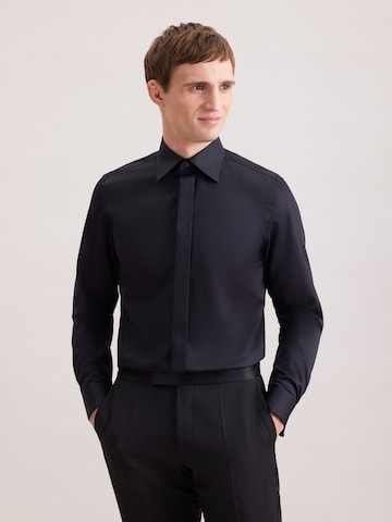 Coupe regular Chemise business SEIDENSTICKER en noir : devant