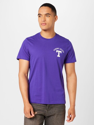lillā Tommy Jeans T-Krekls 'Letterman': no priekšpuses