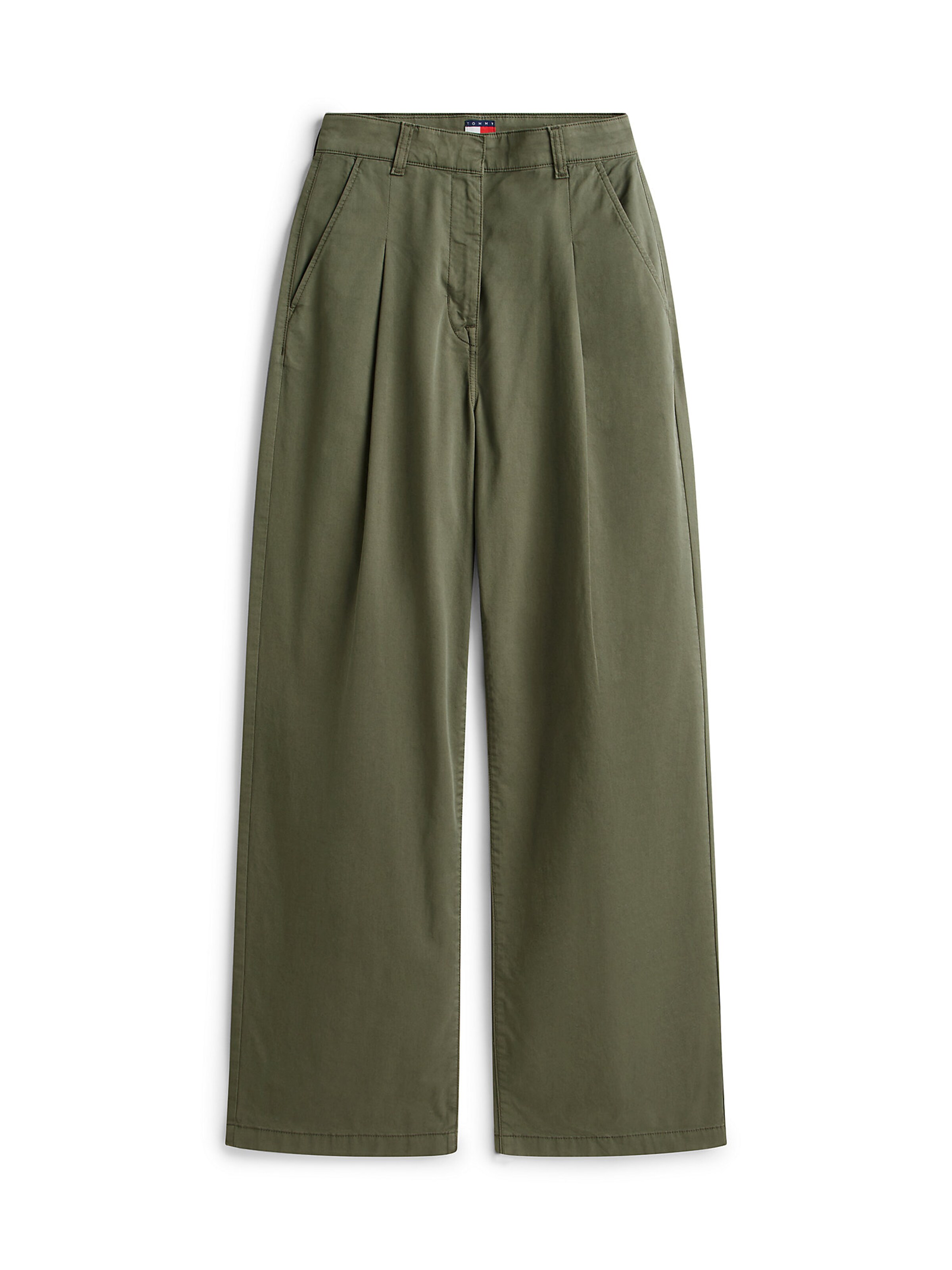 Wide Leg Pantalon Tommy Jeans en vert : devant