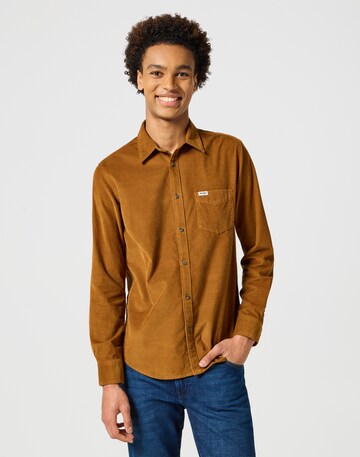 WRANGLER Regular fit Button Up Shirt in Brown: front