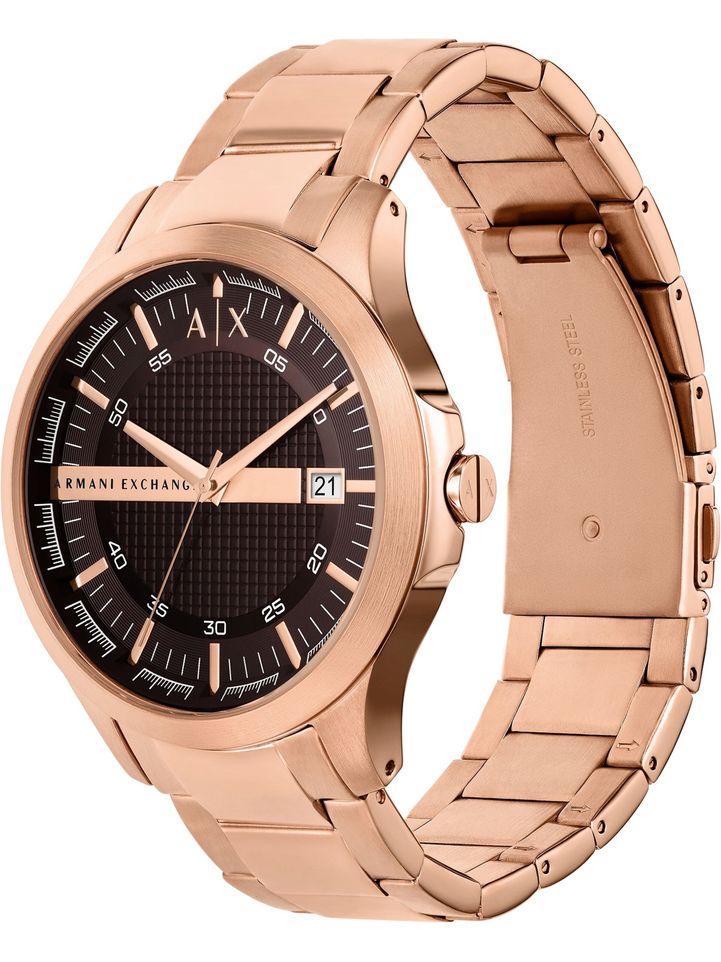 Armani exchange rose gold watch sale