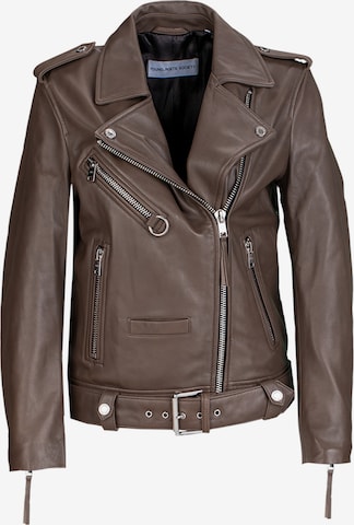 Young Poets Society Lederjacke  ' Elise heavy 214 ' in Braun: front