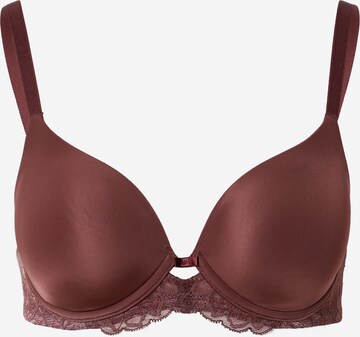 TRIUMPH T-shirt Bra 'Amourette Charm' in Brown: front