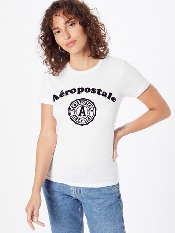 T-shirt AÉROPOSTALE en blanc : devant