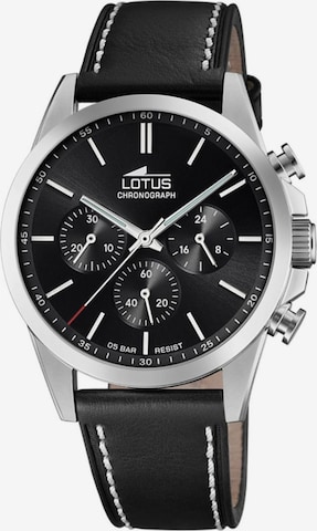 Lotus Analoog horloge in Zwart: voorkant
