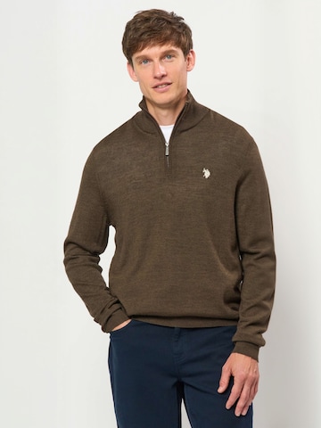 U.S. POLO ASSN. Pullover 'Mason' i brun: forside