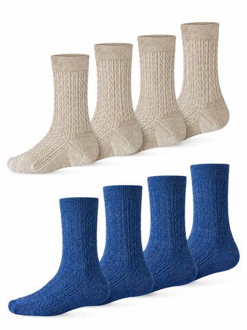 Millo Socks 'Cosy Twist Mix' in Beige: front