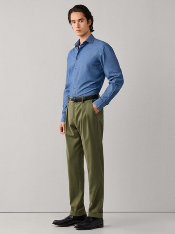 Tapered Pantaloni con pieghe di Hackett London in verde
