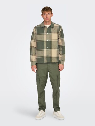 Only & Sons Regular fit Overhemd 'ONSMACE' in Groen