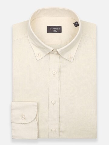 Slim fit Camicia business 'Leonardo Linen Man Shirt Pink' di 7Camicie in beige