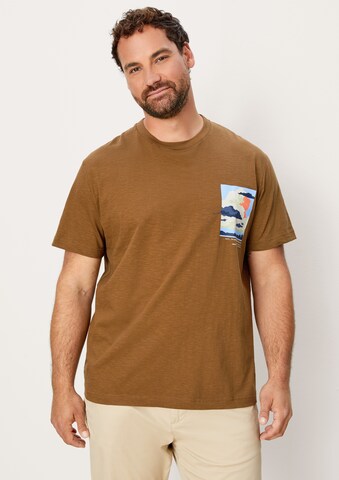 s.Oliver Men Big Sizes Shirt in Brown: front