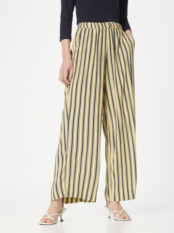 ICHI Wide leg Broek 'MARRAKECH' in Geel: voorkant