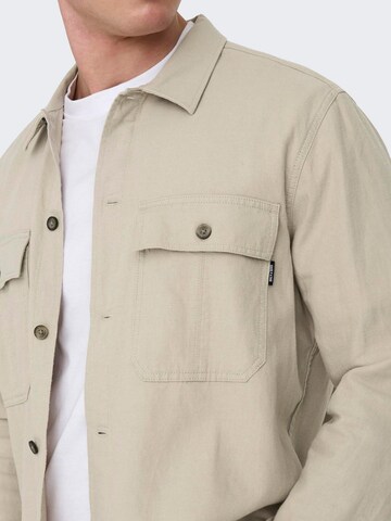 Only & Sons Regular fit Button Up Shirt 'KENNET' in Grey