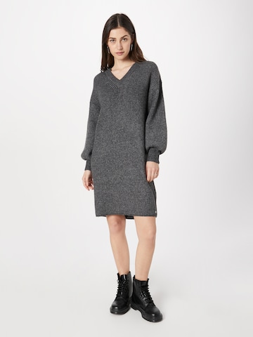 REPLAY Knitted dress 'Mesh' in Grey: front