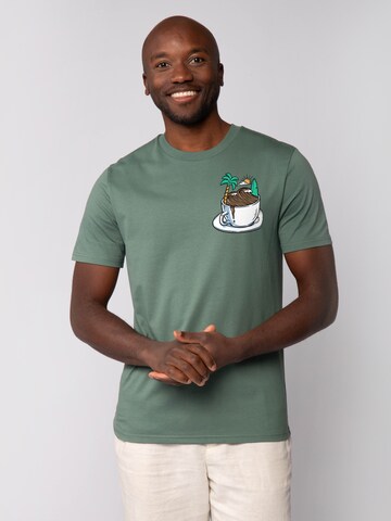 T-Shirt 'Coffee Waves' Watapparel en vert : devant