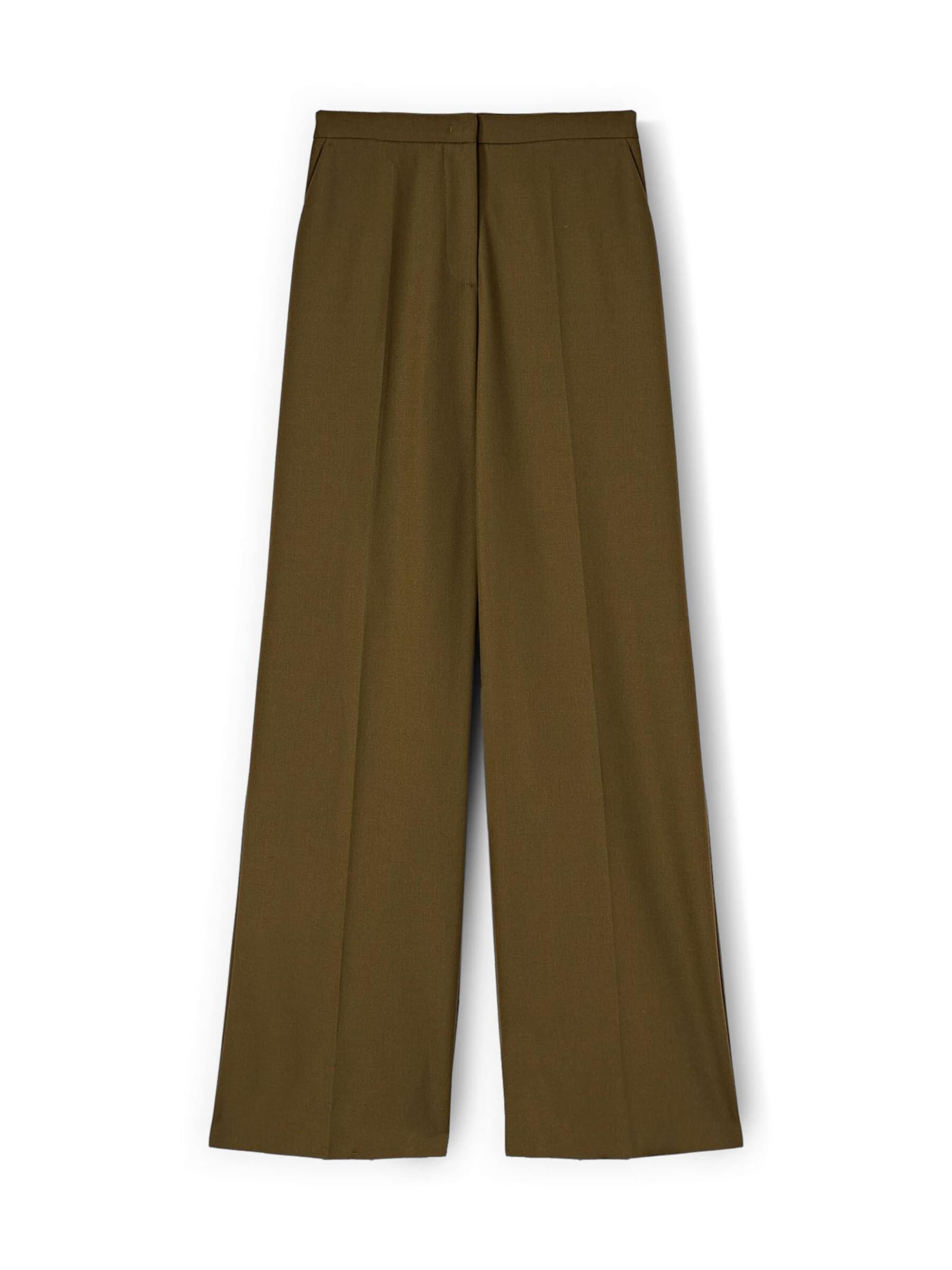 MOTIVI Wide leg Trousers in Green: front