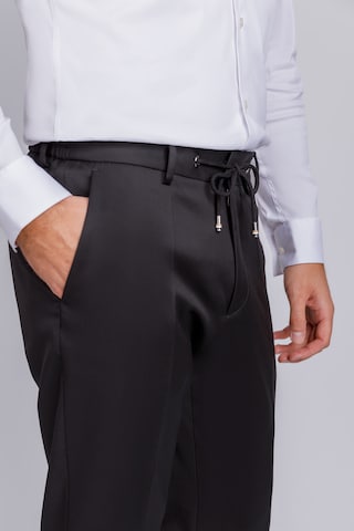 BOSS Orange Regular Pleated Pants 'H-Genius' in Black